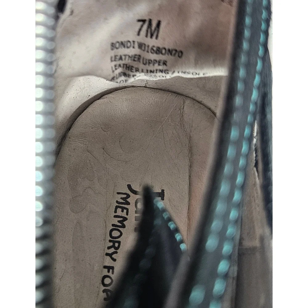 Jambu Bondi All Terra Black Teal Leather Bungee Sandals Womens 7M WJ16BON70